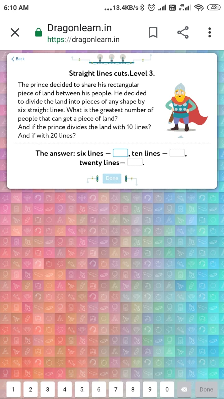 Question image for The Prince decided to share his rectangular piece